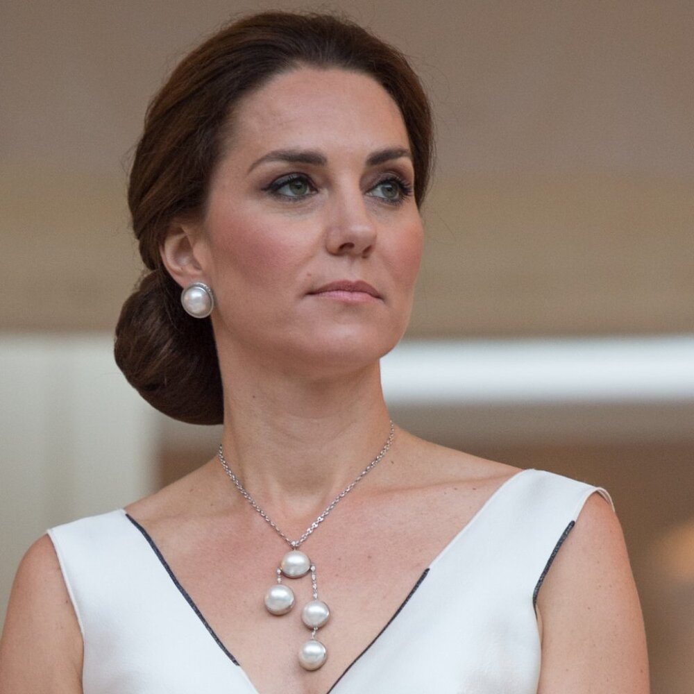 Balenciaga 'Eugenia' Pearl Clip On Earrings, ASO Kate Middleton